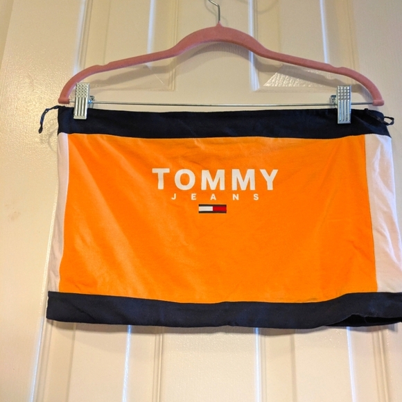 Tommy Hilfiger Colorblock Flag Logo Bandeau Crop Top Shirt - Picture 2 of 6